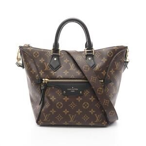 Louis Vuitton Tournelle handbag canvas leather Monogram brown black
